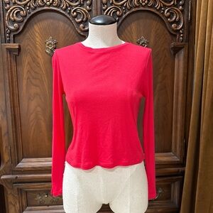 Alice + Olivia Vibrant Red Long Sleeve Top
